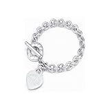 Tiffanys Heart Toggle Stearling Silver Bracelet