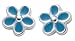 Jewelry : Sterling Silver Blue Flower Stud Earrings
