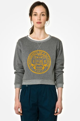 L!VE Long Sleeve Varsity Crewneck Cropped Sweatshirt
