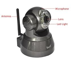 EasyN FS-613B-M166 Wireless IP camera Pan/Tilt 2-ways Audio Mobile Viewing WEP/WPA/WAP2 wireless Wi-Fi Pan/Tilt internet IP camera day and night vision CCTV security monitor built-in microphone and speaker allow you to communicate with people directly support mobile phone viewing (Support IPhone, Android, Symbian, Windows mobile system)