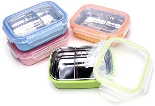 Steeltainer Leak-proof Stainless Steel Compact Size Container (Set of 4 Multi Color)