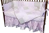 Baby Doll Bedding Rose Garden Brocade and Embroidered Cradle Bedding Set, Green