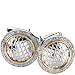 Sterling Silver and 14K Yellow Gold Diamond Cufflinks
