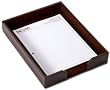 Genuine Dark Brown Bonded Leather Letter Tray