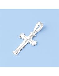 Sterling Silver Simple Cross Pendant Best Seller Cute Charm Pure 925 New 21mm with 1.2mm Rope Chain