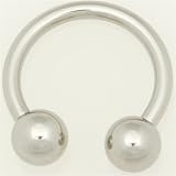 Stainless Steel Externally Threaded Circular Barbell: 12g 3/8, Stainless Steel Balls: 5mm