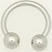 Stainless Steel Externally Threaded Circular Barbell: 12g 1/2, Stainless Steel Balls: 6mm
