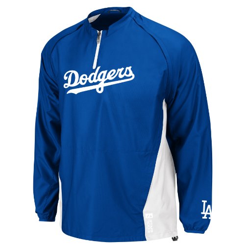 MLB Men's Los Angeles Dodgers Long Sleeve Lightweight 1/4 Zip Gamer Jacket (Pro Dark Royal/Pro White, Large)