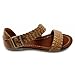 Ollio Women's Shoe Braided Side Buckle Accent Multi Color Flat Sandal