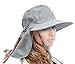 Sun Blocker Large Brim Sun Hat for Women UPF50 Foldable Safari Beach Fishing Cap Grey