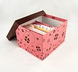 La Loupe Greeting Card 42-ct Assortment and Storage set in Brown Pink Flower - Proudly Made in the USA!