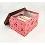 La Loupe Greeting Card 42-ct Assortment and Storage set in Brown Pink Flower - Proudly Made in the USA!