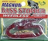 K&E Fish Lures Soft Weedless Magnum Bass Stopper Worm 3 Hook Wine White