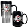 Cleveland Cavaliers Stainless Steel Travel Mug & Black Ceramic Mug Set - Primary Logo NBA Basketball