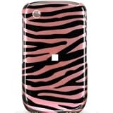 Pink with Black Zebra on Hard Skin Cover Case for Blackberry Curve 8530 8520