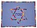 ArtisanStreet's Blue Challah Cover. Bread Cover Features Bright Colored Border with Star of David and Mixes Traditional Mayan Weaving Patterns. For the Shabbat Table. Handcrafted.