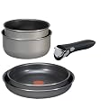 Tefal - L0969902 - Ingenio PTFE - Set de 5 Pi�ces : Po�le 24 / 28 cm - Casserole 16 / 20 cm + Poign�e - Gris Scottisch