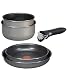 Tefal - L0969902 - Ingenio PTFE - Set de 5 Pi�ces : Po�le 24 / 28 cm - Casserole 16 / 20 cm + Poign�e - Gris Scottisch