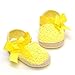 ESTAMICO Infant Girls' Net-Yarn Lace Bow Sandals Yellow US 4