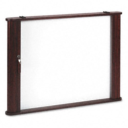 Best-Rite Products - Best-Rite - Conference Room Cabinet Magnetic Dry Erase Board 44 x 4 x 32 Mahogany - Sold As 1 Each - Secure sensitive information behind two locking tambour doors - Smooth-glide doors open horizontally to reveal a white magnetic dry e