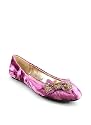 Beaded Bow Velvet Flat