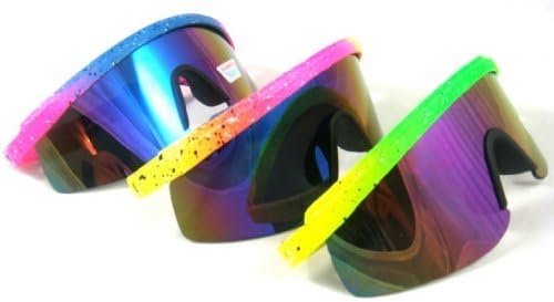 80's Vintage Neon Splattered Wrap Sunglasses