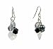 Earrings - E16 - Swarovski Crystal Heart & Pearl Cluster ~ Jet (Black) & Blk Diamond