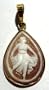 Cameo Pendant Master Carved Sardonyx Shell Sterling Silver 18k Gold Overlay Italian