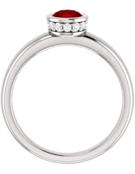 Platinum 7.00x5.00mm Oval Cut Ruby and Diamond Ring -- LIFETIME WARRANTY