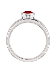 10K White Gold 7.00x5.00mm Oval Cut Ruby and Diamond Ring -- LIFETIME WARRANTY