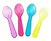 Green Direct Mini Plastic Tasting Spoons And Ice Cream Spoons Approx. 100 Spoons (Transparent Mix)