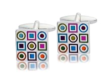 Multi Colour with Patterns Fashion Cufflinks 9189