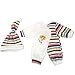 Mingao 14 Inches High Simulation Baby Doll's Clothes Blue Stripes Rompers Suit with Hat