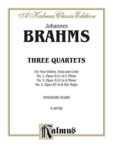 String Quartets Op. 51, Nos. 1 & 2, Op. 67: Miniature Score, Miniature Score (Kalmus Edition)
