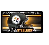 A Set Of Official License NFL National Football League License Frame and Team Logo License Plate - Pittsburgh Steelers