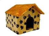 Katzenhaus mit Plüschdach Pfote