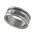 Titanium Brushed Finish Diamond Ring