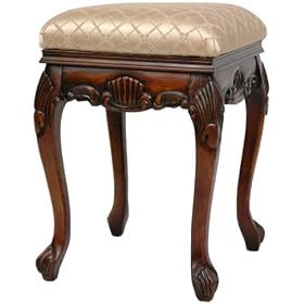 Click here to buy Queen Victoria Parlor Stool - Beige Tile by ORIENTAL FURNITURE.