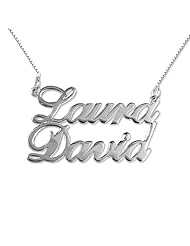 Valentines Day Gift-Sterling Silver Two Name Necklace - Custom Made with 2 Names!