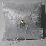WHITE Wedding RING Bearer PILLOW lace RIBBON rings