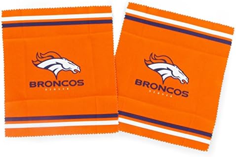 Denver Broncos MicroFiber Cleaning Cloth 2-pack 6" x 7" - Great for cleaning eyeglasses, monitors, sunglasses, mirrors, camera lens, ipads, cell phones, lens, fish tanks sold by Xsellr8r