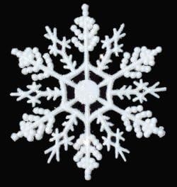 12-pc White 4 inch Snowflake Christmas Ornaments