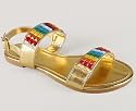 Metallic Pyramid Stud Double Strap Sandal