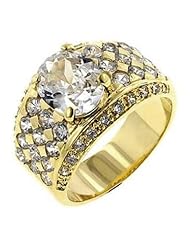 Gold Oval CZ Ring