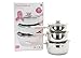 Breast Cancer Campaign 3-Piece Stainless Steel Saucepan Set with Pink Handles and Glass Lids