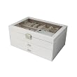 "Alana" Mele & Co. Large Croco Faux Leather Windowed Jewelry Box