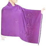 Handmade Kashmiri Embroidered Or Cashmere Stole In Wool Fabric, Gift For Her  stle0200r