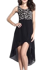 Tiered Leopard Print Sleeveless Polyester/Spandex  Dress