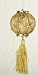 Asian Fusion Gold Fabric Lantern with Tassels Christmas Ornament 6"