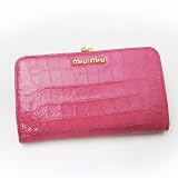 【MIUMIU　ミュウミュウ】 【ST.COCCO LUX】 【2012年】がま口付き 二つ折り財布 GERANIO (ゼラニウムピンク) 5M1120 NKG F0410 ペーパーバッグ付き並行輸入品